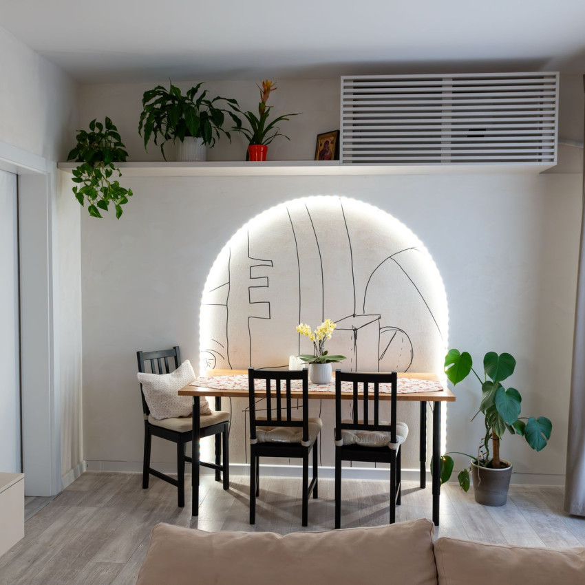 Tapet abstract Flight of Fancy cu linii simple, perfect pentru un decor modern.