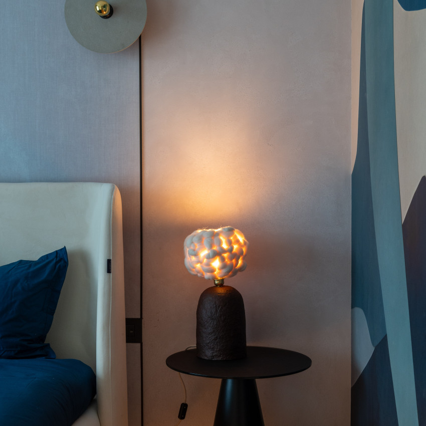 Fototapet decorativ cu straturi serene, albastru, într-o cameră de copii