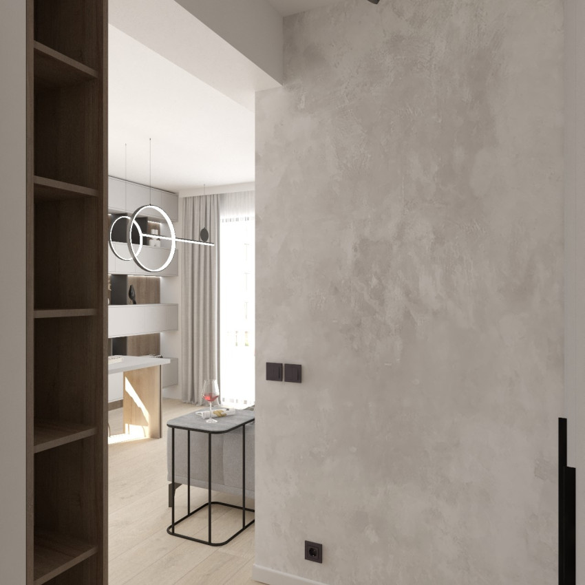 Imagine cu un wallpaper gri minimalist, cu aspect de beton.