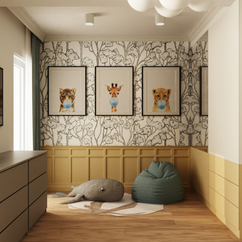 Tapet cu design minimalist cu copaci fini pe un fundal alb