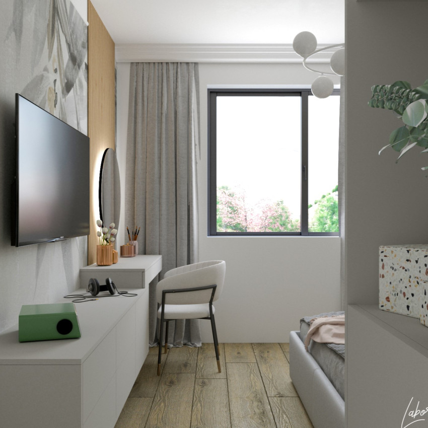 Fototapet Sicilienne, Variant 2 cu flori delicate gri si bej