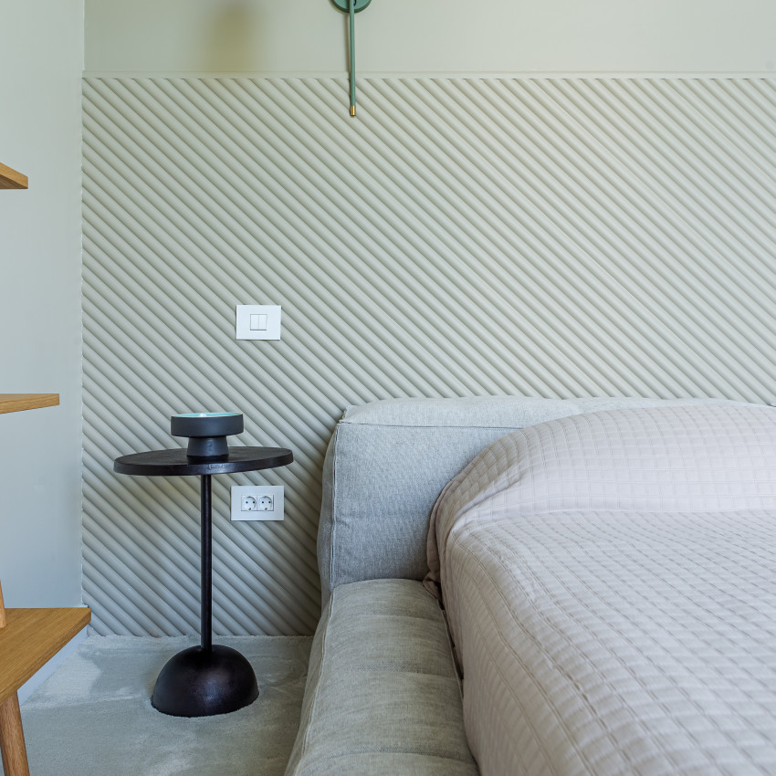 Panou decorativ riflat alb, efect 3D