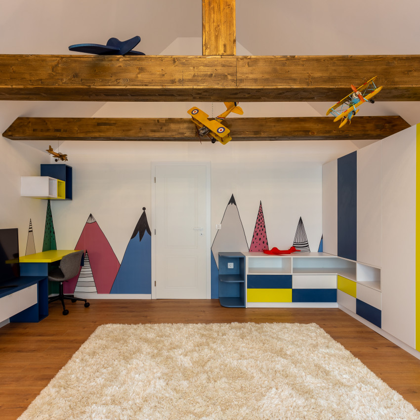 Tapet modern Mountain Ridge, Color cu design geometric