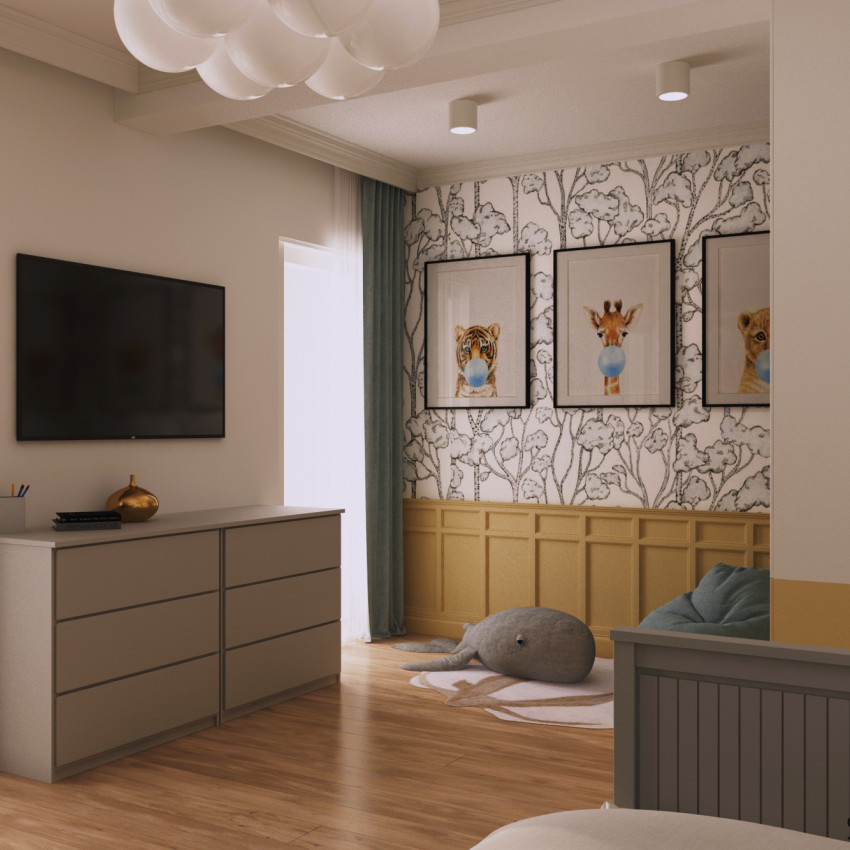 Tapet cu design minimalist cu copaci fini pe un fundal alb