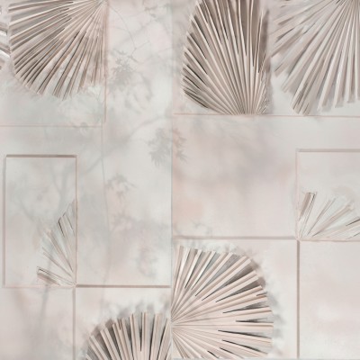 Akari, Variant 1, cu frunze de palmier în relief, perfect pentru a crea un spațiu relaxant și elegant în baie.