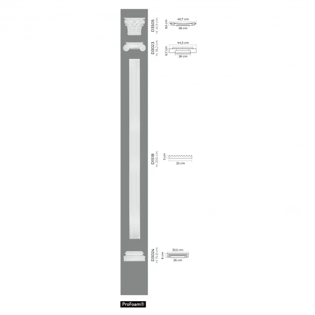 Coloane si semicoloane Mardom Decor MRD-D1518, material: ProFoam