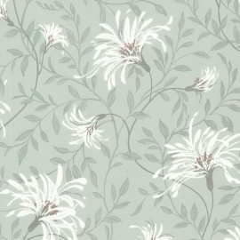 Tapet Fairhaven, Duck Egg Blue Luxury Floral, 1838 Wallcoverings, 5.3mp / rola
