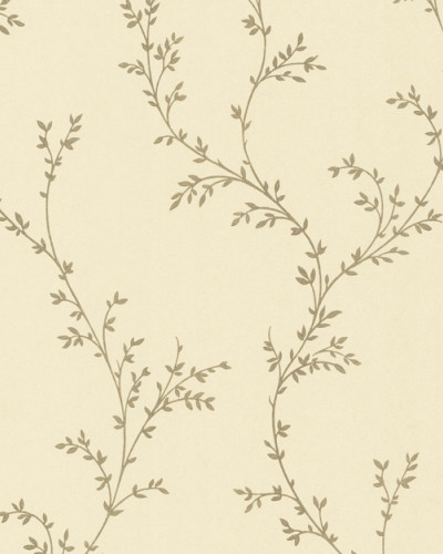 Tapet cu design floral auriu pe un fundal crem deschis