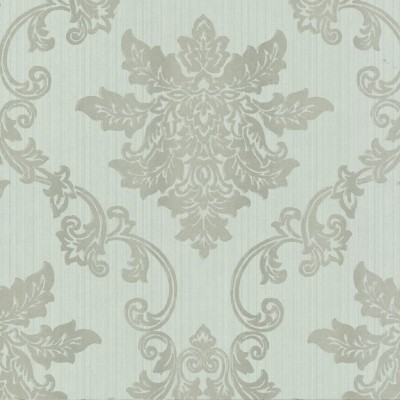 Tapet Damasc luxos, în nuanța albastru deschis de ouă de rață, cu un design clasic și elegant, perfect pentru a adăuga o notă de rafinament camerei tale.