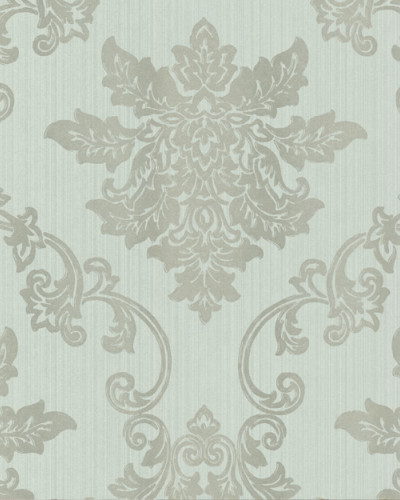 Tapet Damasc luxos, în nuanța albastru deschis de ouă de rață, cu un design clasic și elegant, perfect pentru a adăuga o notă de rafinament camerei tale.