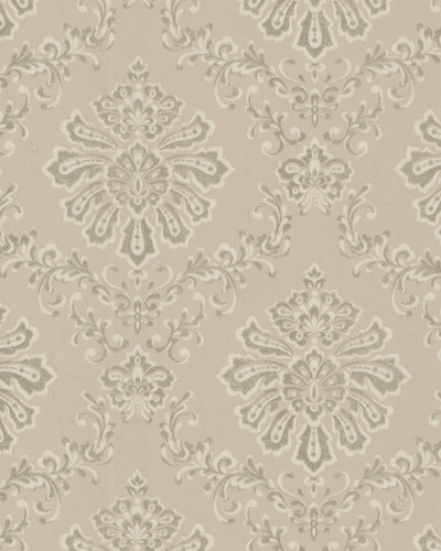Tapet cu design damasc elegant in nuante taupe.