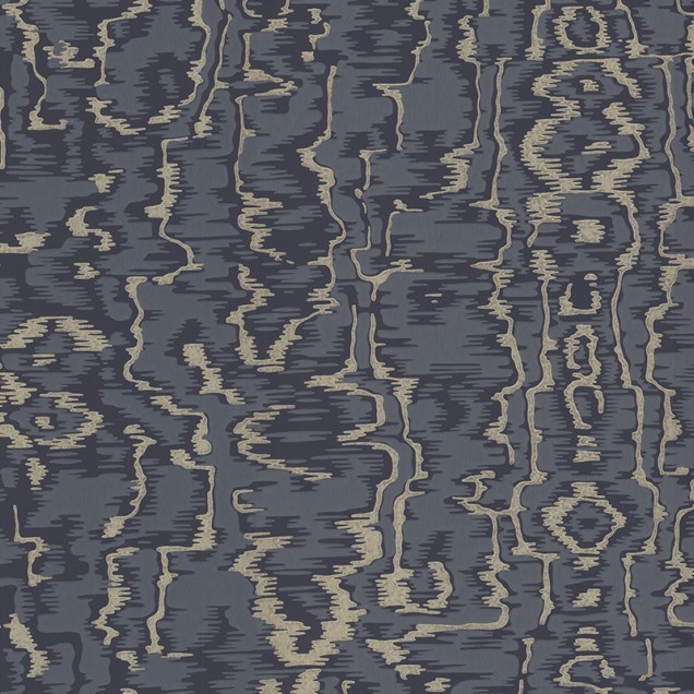 Tapet Avington Luxury Moire Navy Blue