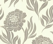 Tapet Chatsworth, Ivory Cream and Metallic Luxury Floral, 1838 Wallcoverings, 5.3mp / rola