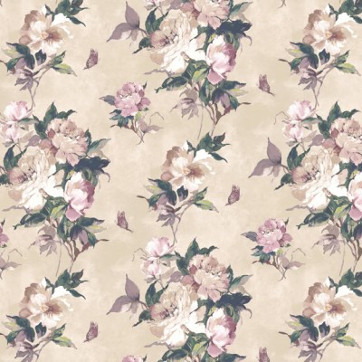 Tapet Madama Butterfly, Ivory Cream Luxury Floral, 1838 Wallcoverings, 5.3mp / rola, Tapet living 