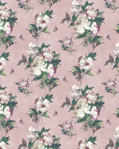 Tapet floral roz cu flori mari și delicate