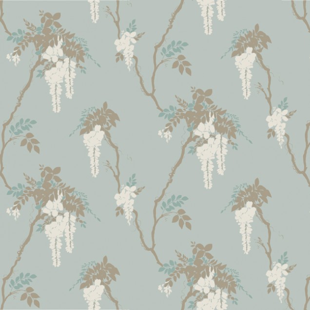 Teal Green Luxury Floral Wallpaper with a delicate floral design
