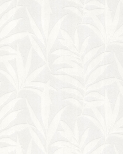 Tapet Verdi Ivory Cream Luxury Flock cu model de frunze delicat