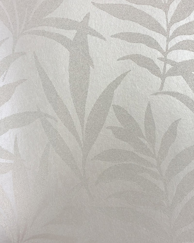 Wallpaper cu aspect texturat de lux, cu modele de frunze, culoare ivory cream