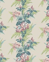 Aurora, Moss Green and Pink Luxury Floral, 1838 Wallcoverings, 5.3mp / rola