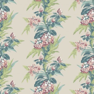 Tapet Aurora, Moss Green and Pink Luxury Floral, 1838 Wallcoverings, 5.3mp / rola