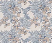 Tapet Hummingbird, Lagoon Blue Luxury Floral, 1838 Wallcoverings, 5.3mp / rola