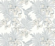Tapet Hummingbird, Mist Grey Luxury Floral, 1838 Wallcoverings, 5.3mp / rola