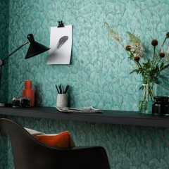 Tapet Tranquil, Seafoam Green Luxury Feather, 1838 Wallcoverings, 5.3mp / rola
