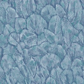 Tapet Tranquil, Lagoon Blue Luxury Feather, 1838 Wallcoverings, 5.3mp / rola
