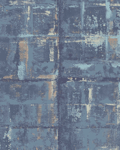 Tapet texturat cu un design abstract, în nuanțe de albastru laguna și accente metalice aurii. Perfect pentru un decor modern și elegant.