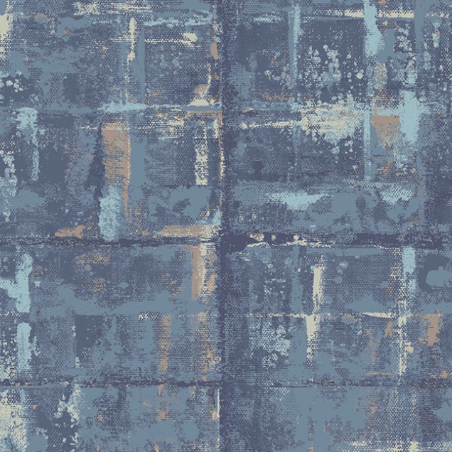 Tapet texturat cu un design abstract, în nuanțe de albastru laguna și accente metalice aurii. Perfect pentru un decor modern și elegant.
