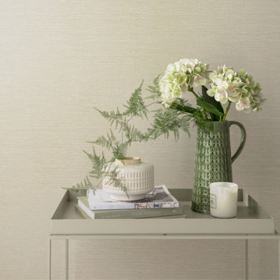 Tapet Raffia, Pearl Cream Luxury Plain, cu un aspect elegant de rafie, finisaj mat si culoare crem perla.