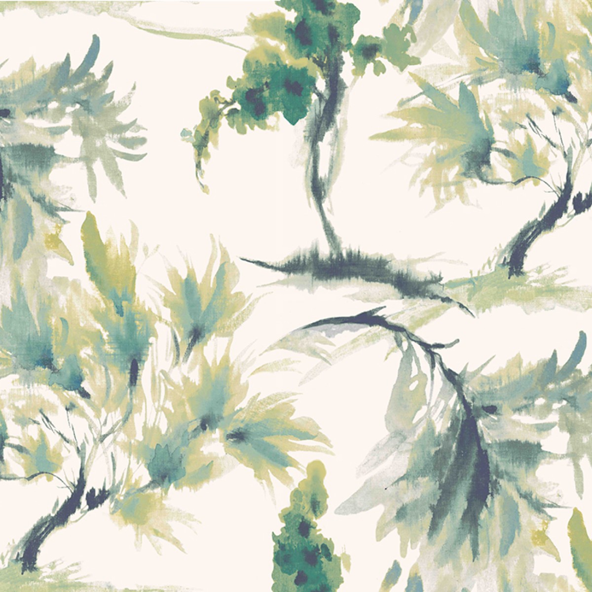 Tapet Mimosa, Olive Green Luxury Floral, 1838 Wallcoverings, 5.3mp / rola, Tapet living 
