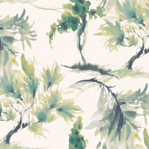 Tapet Mimosa, Olive Green Luxury Floral, 1838 Wallcoverings, 5.3mp / rola