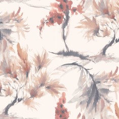 Tapet Mimosa, Red Clay Luxury Floral, 1838 Wallcoverings, 5.3mp / rola
