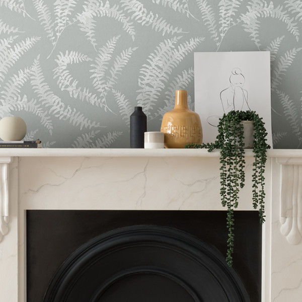 Felci, Marble Grey Luxury Leaf, 1838 Wallcoverings, 5.3mp / rola