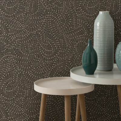 Tapet Mosaic, Burnished Brown Luxury, 1838 Wallcoverings, 5.3mp / rola, Tapet living 