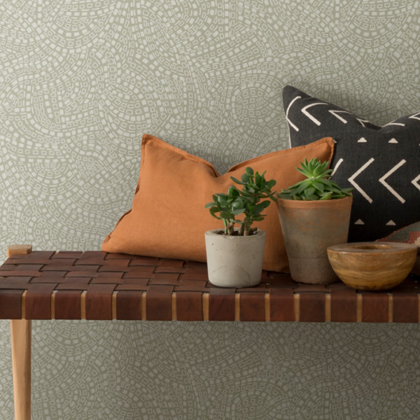 Mosaic, Sandstone Neutral Luxury, 1838 Wallcoverings, 5.3mp / rola