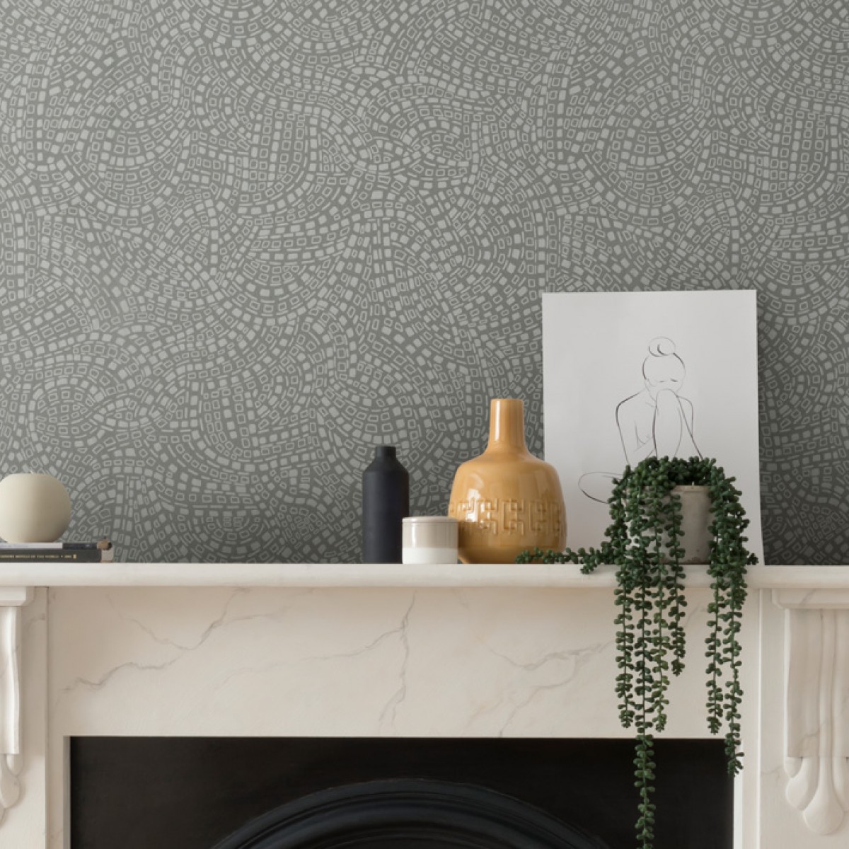 Tapet Mosaic, Marble Grey Luxury, 1838 Wallcoverings, 5.3mp / rola, Tapet living 