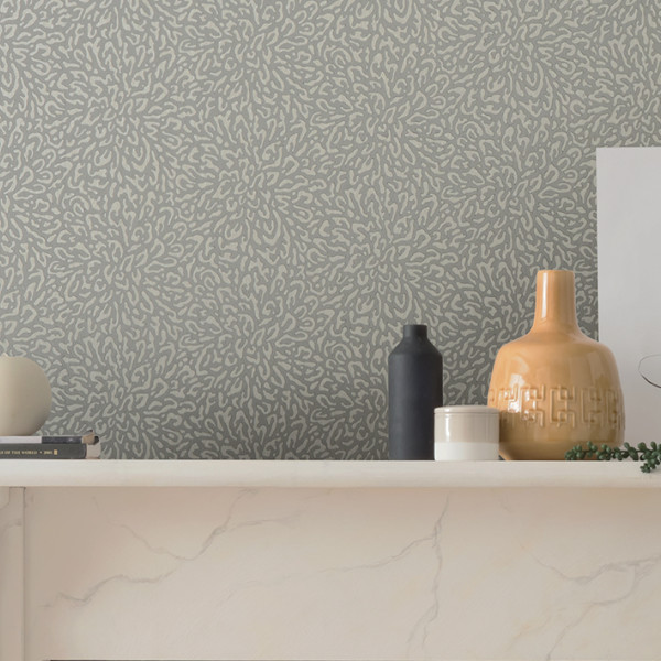 Corallo, Marble Grey Luxury Patterned, 1838 Wallcoverings, 5.3mp / rola