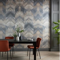Tapet Reflections, Pewter Silver Luxury Geometric, 1838 Wallcoverings, 6.5mp / rola