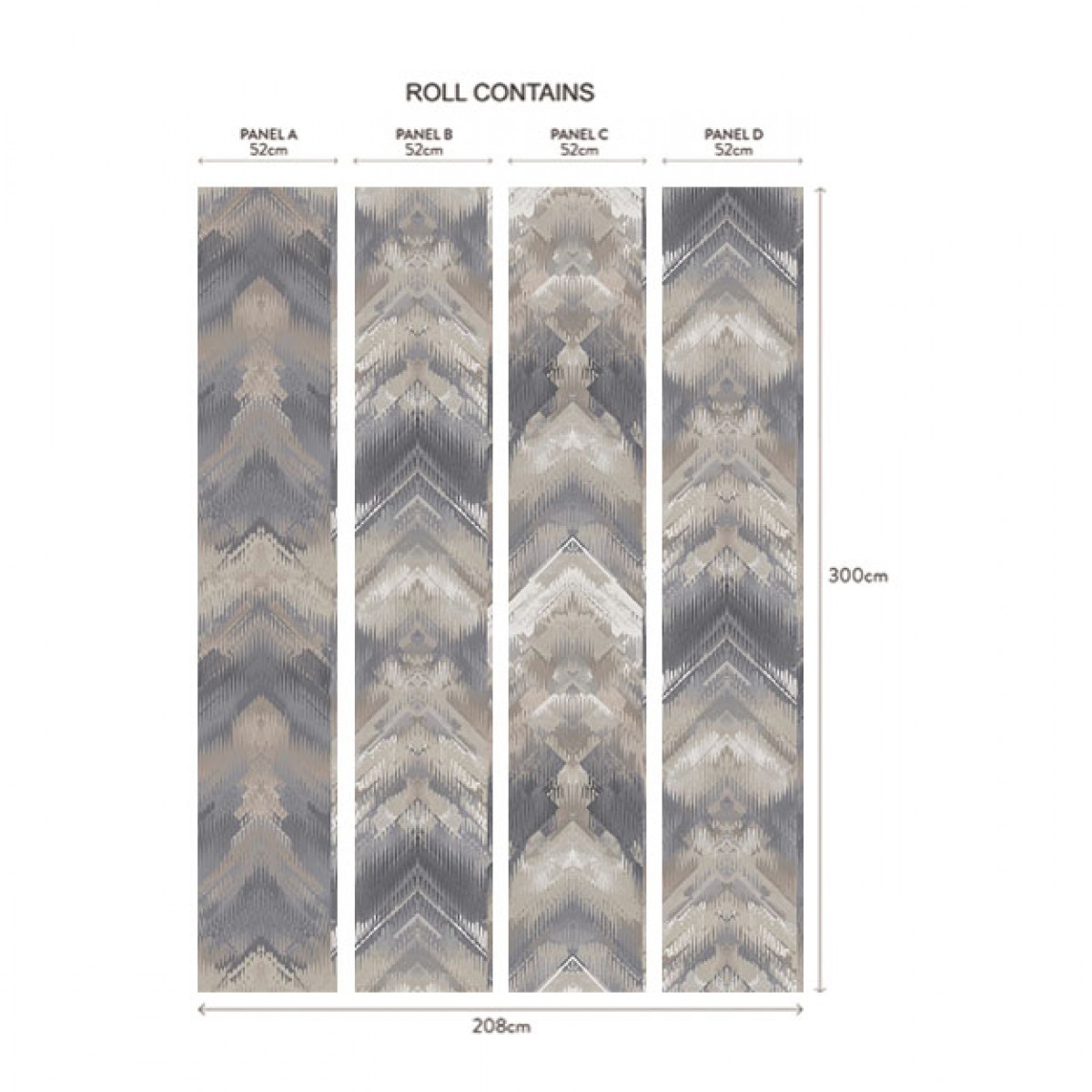 Tapet 1838 Wallcoverings 1838-1906-132-03. Conține culorile: Gri, Gri-Albastru, Gri, Gri Mătase, Maro, Maro-Gri