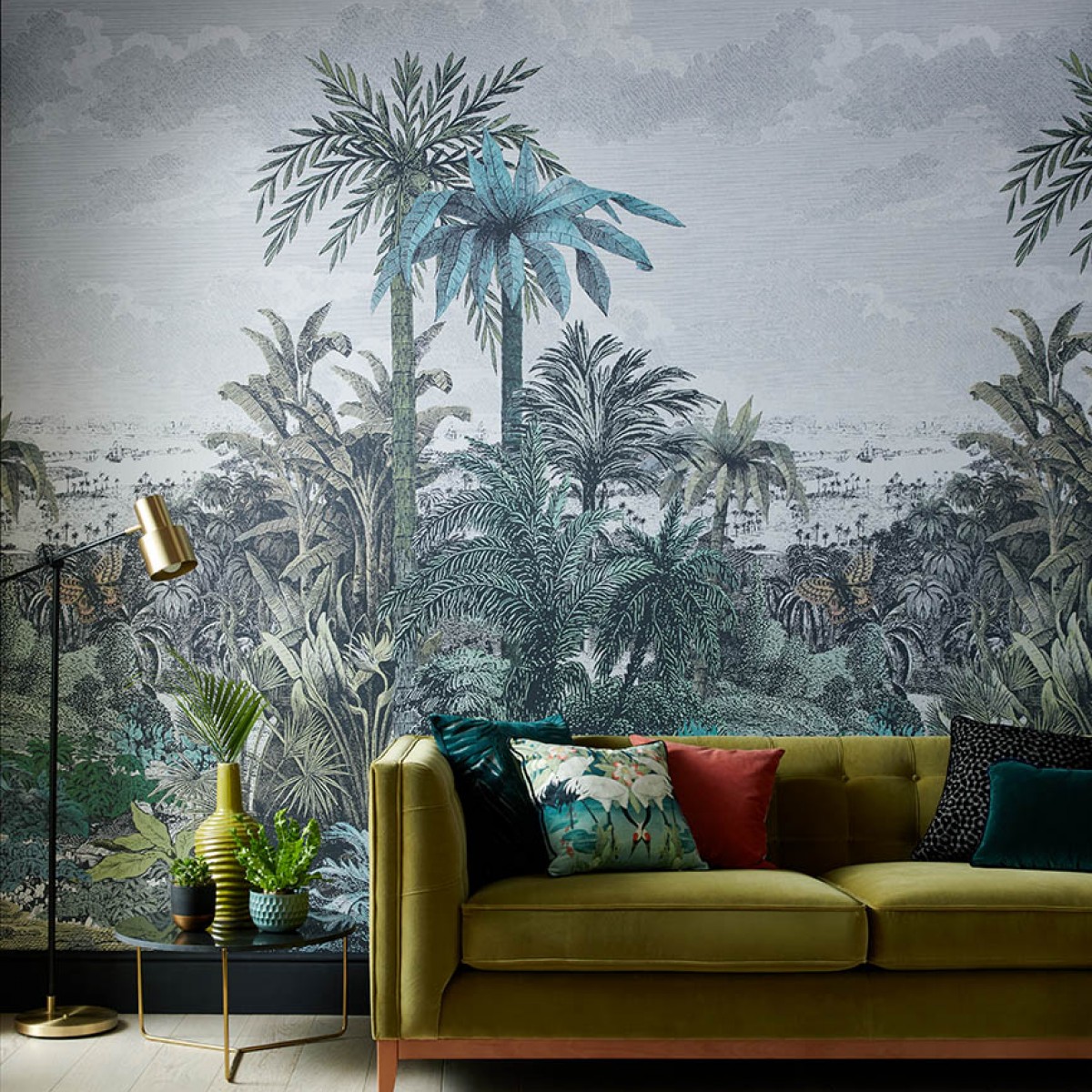 Tapet Paradise Found, Emerald Green Luxury Tropical, 1838 Wallcoverings, 6.5mp / rola, Tapet living 