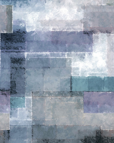Tapet geometric cu model abstract in nuante de albastru indigo