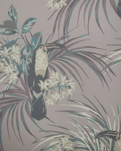 Le Toucan, Rose Pink Luxury Bird, 1838 Wallcoverings, 5.3mp / rola