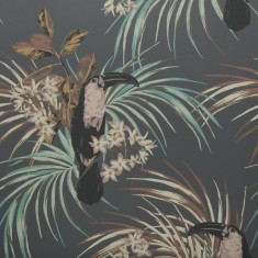 Tapet Le Toucan, Charcoal Black Luxury Bird, 1838 Wallcoverings, 5.3mp / rola