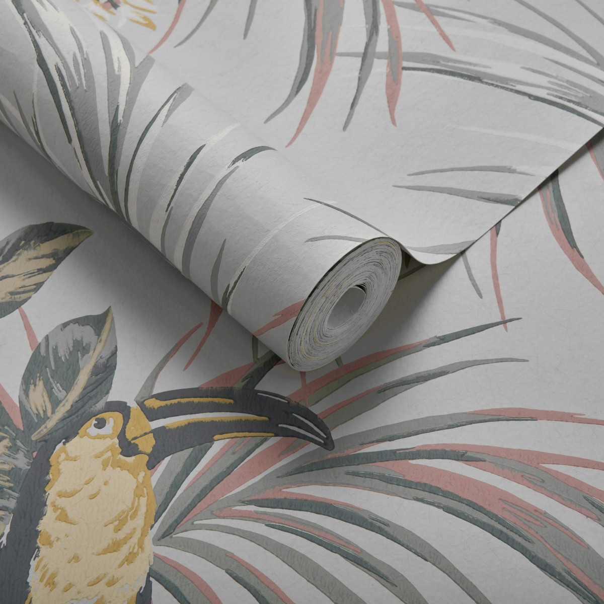 Tapet Le Toucan, Soft Grey Luxury Bird, 1838 Wallcoverings, 5.3mp / rola, Tapet living 