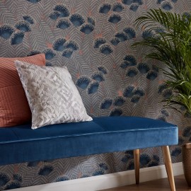 Tapet Clarice, Soft Blue Luxury Art Deco, 1838 Wallcoverings, 5.3mp / rola