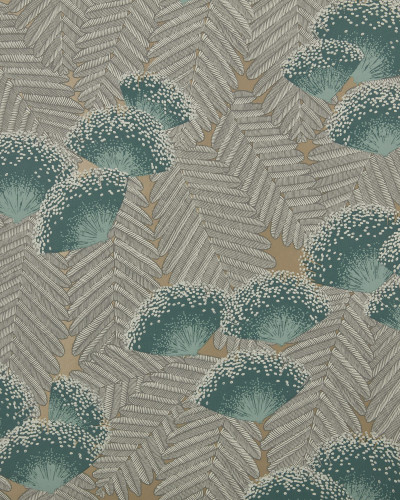 Clarice, Emerald Green Luxury Art Deco, 1838 Wallcoverings, 5.3mp / rola