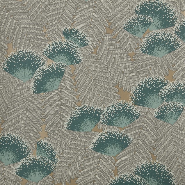 Tapet cu model geometric in verde smarald