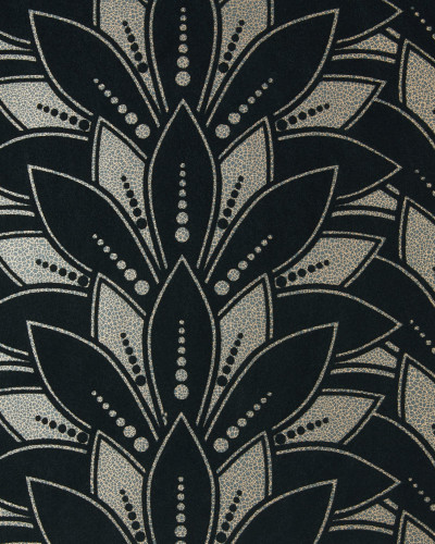 Tapet cu design geometric negru cu accente aurii